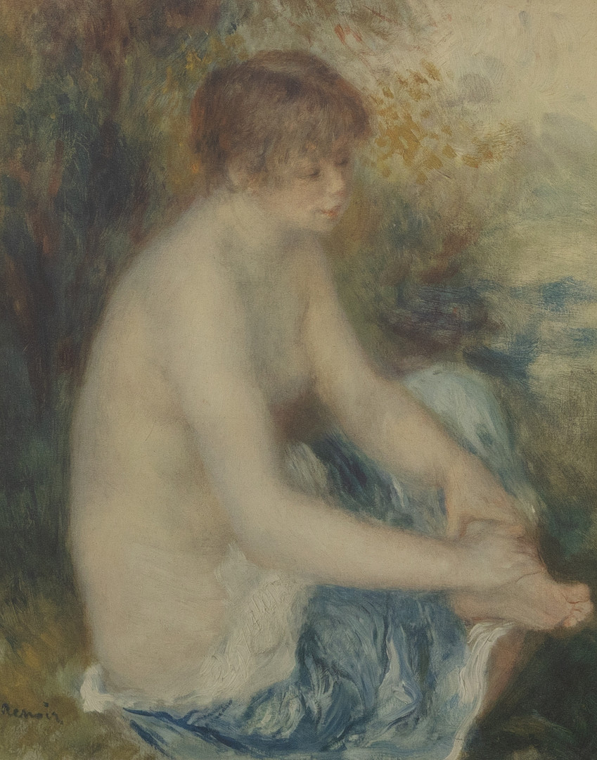 AUGUSTE RENOIR (FRANKRIKE 1841–1919). EFTER. "Petit nu bleu", offsettryck, signerad i trycket.