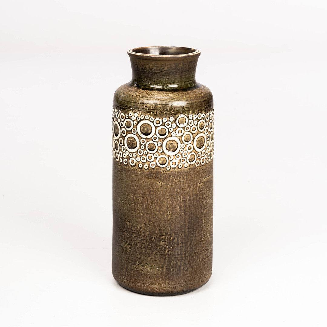 BRITT-LOUISE SUNDELL. Golvvas, "Kreta", stengods, Gustavsberg 1900-tal.