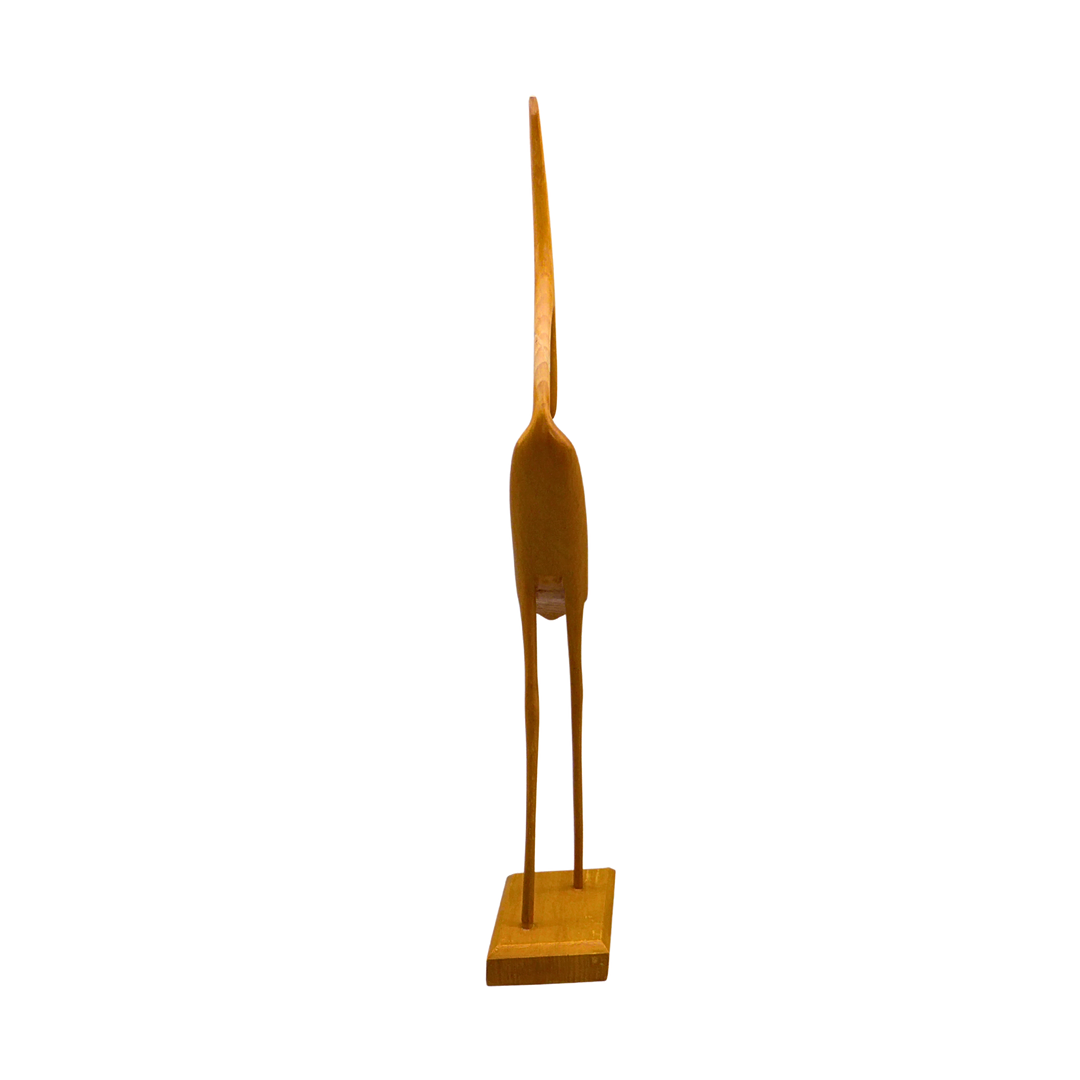 HOLZSKULPTUR, REIHER, MID-CENTURY MODERN, 1950ER/1960ER JAHRE.