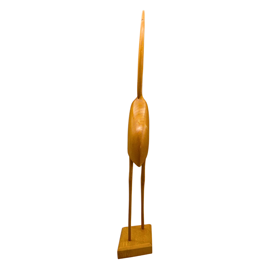 HOLZSKULPTUR, REIHER, MID-CENTURY MODERN, 1950ER/1960ER JAHRE.