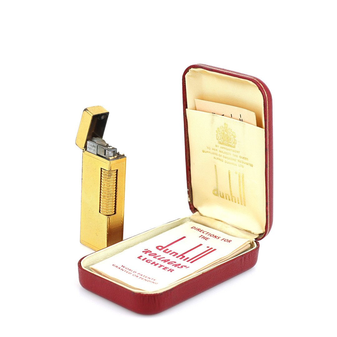 TÄNDARE, Dunhill, gulmetall, i originalask med bruksanvisning, 1960-tal.