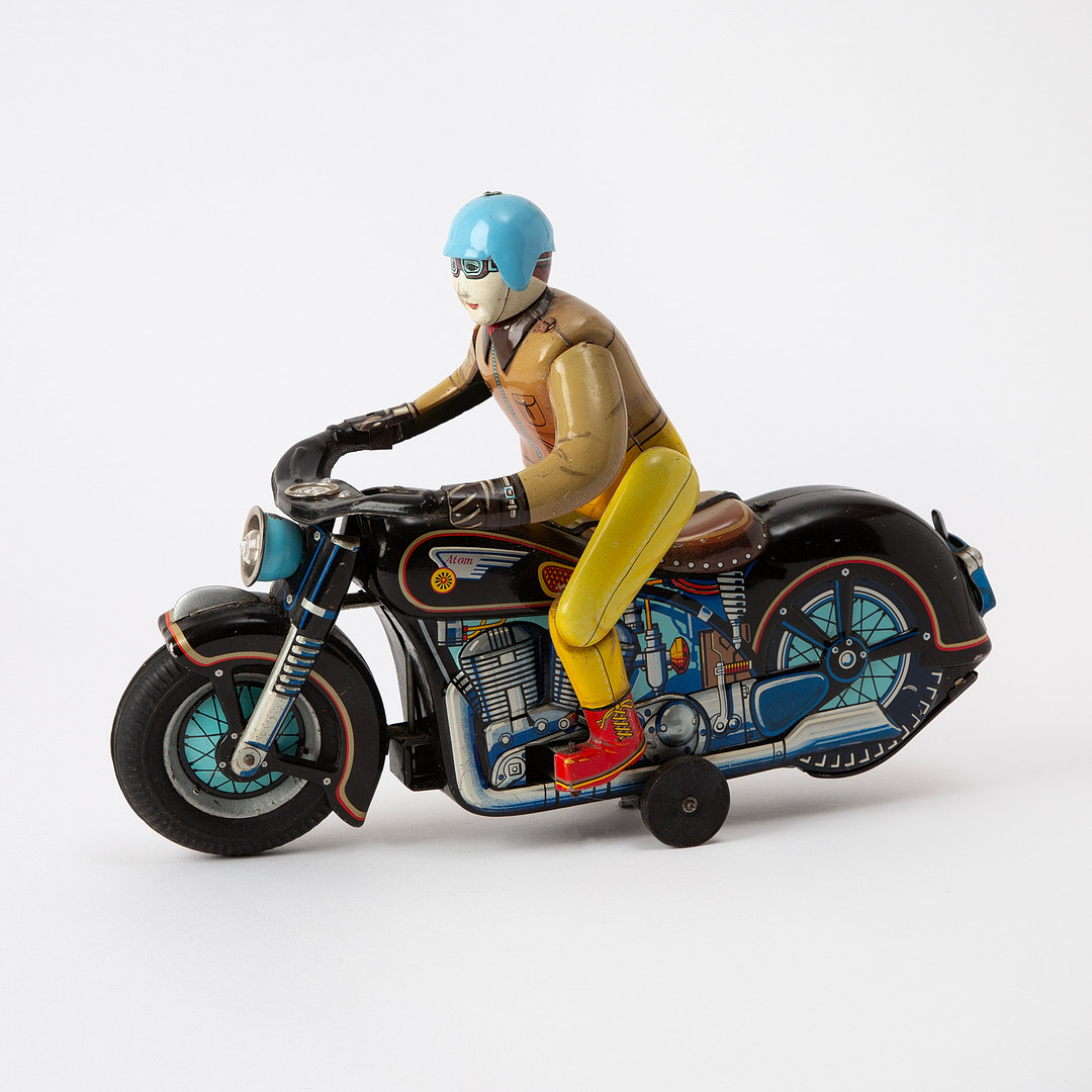 MASUDAYA MODERN TOYS. Motorcykel, litograferad plåt, Japan 1900-talets mitt.