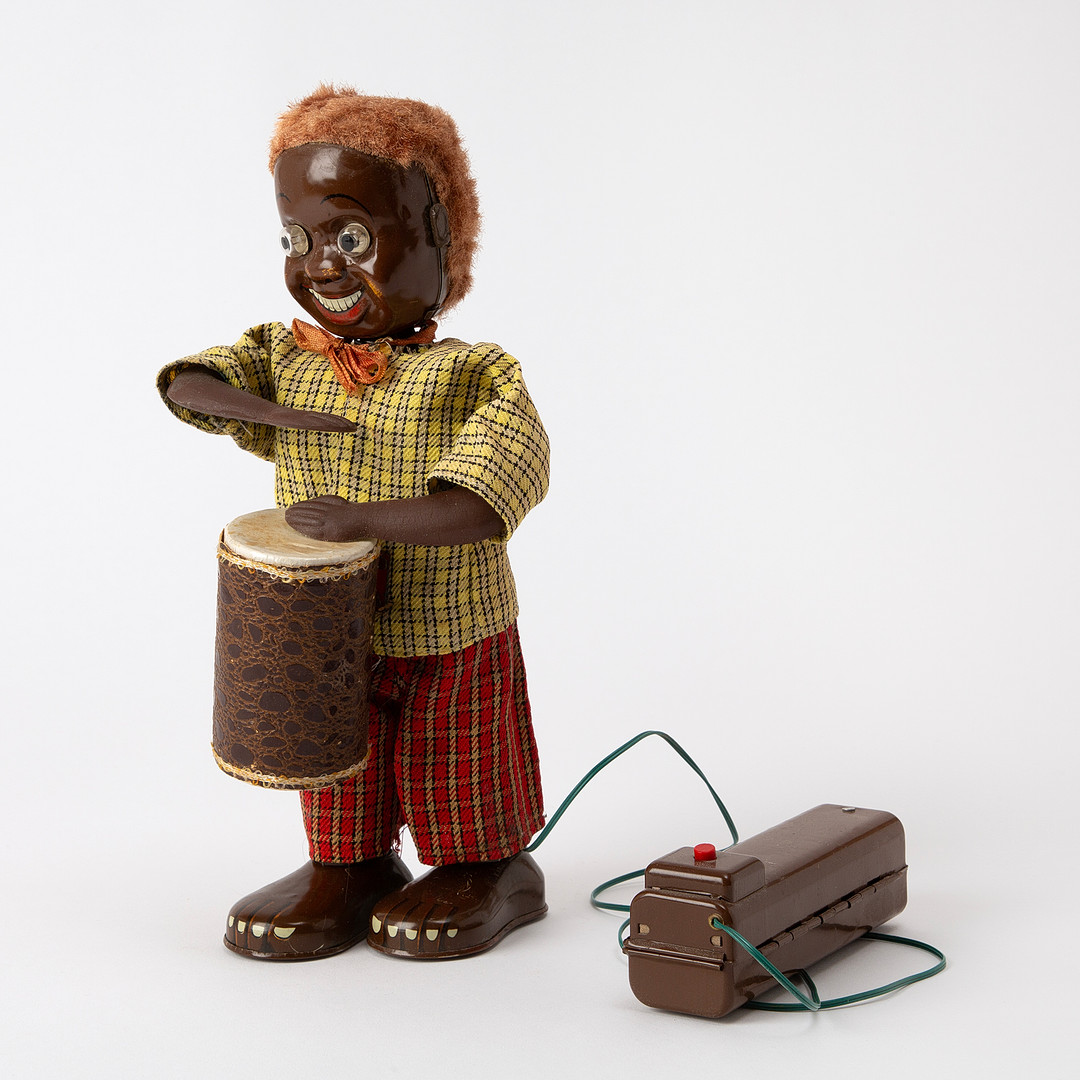 LINEMAR. "Calypso Joe", fjärrstyrd plåtleksak, Japan, 1950-tal.