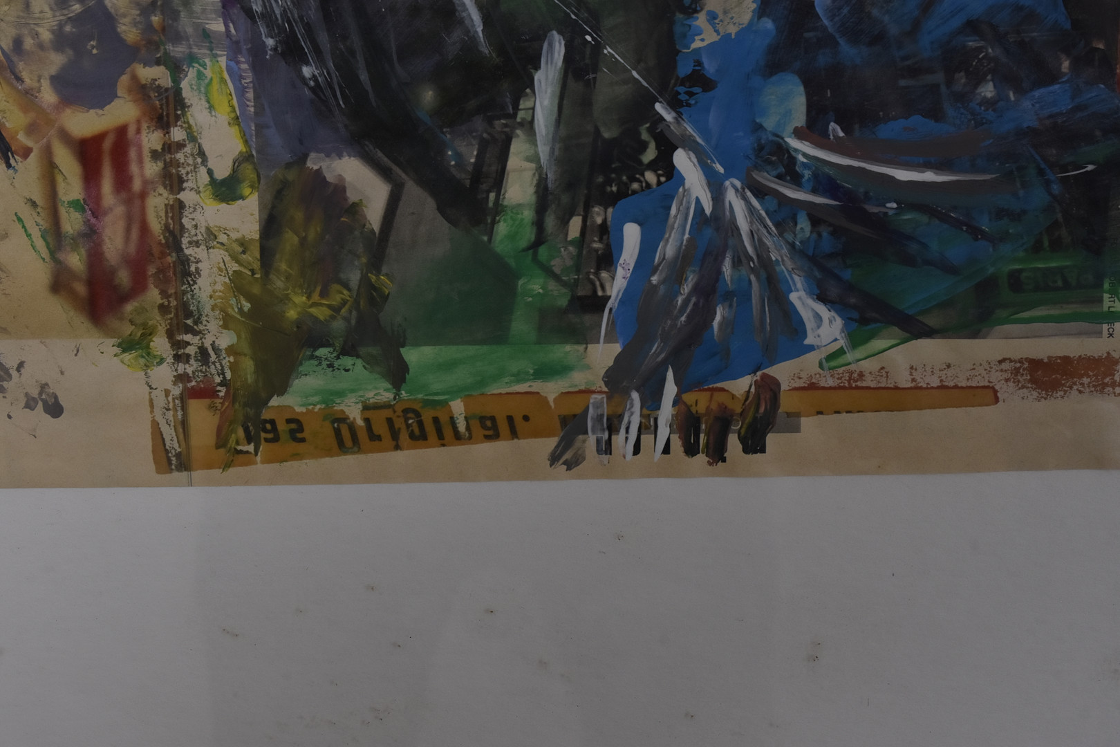 OKÄND KONSTNÄR. Blandteknik med collage.