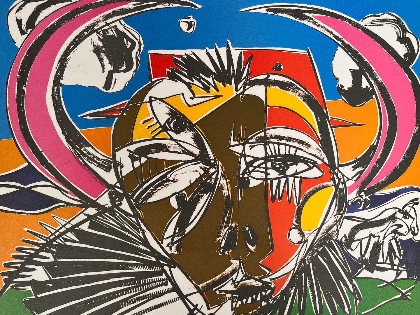 MARKUS TOLLMANN (1963). Farblithographie,'' Abstrakt '', limitiert, 23/33.