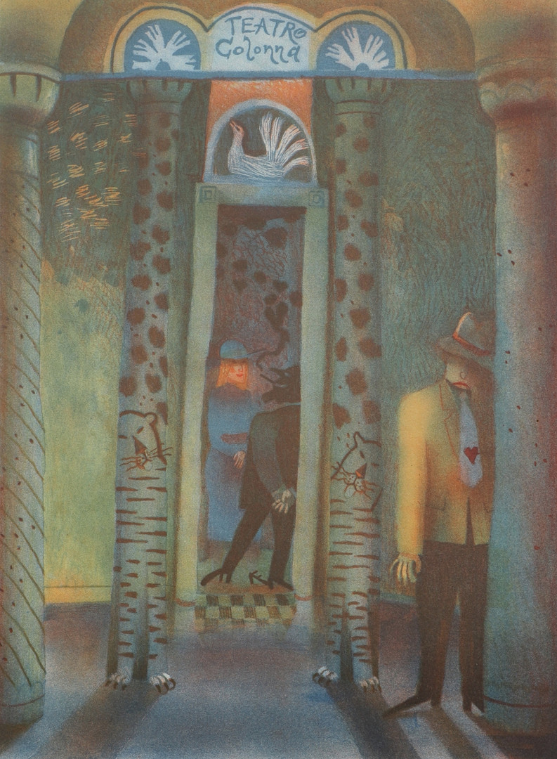 KJELL SUNDBERG. Färglitografi, "När jag var en ung caballeiro", signerad, numrerad 264/350.