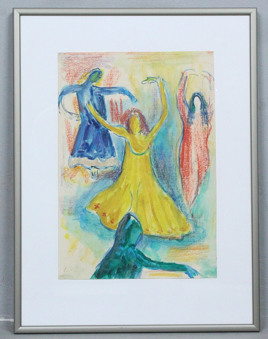 PETER CALMES (1900-1968). 'Tänzerinnen', Mischtechnik, signiert.