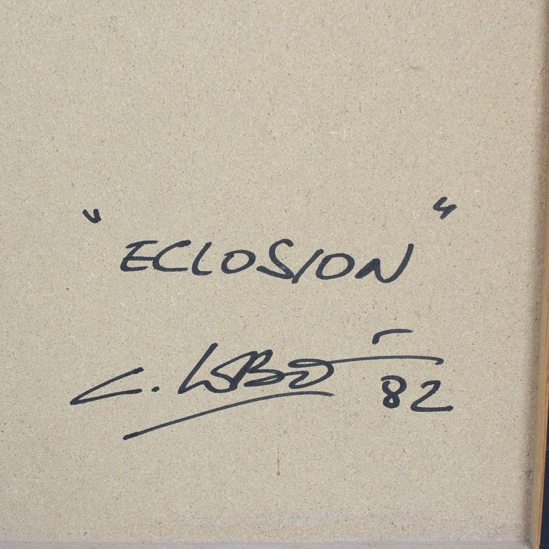 Unbekannter Künstler, 'Eclosion', Acryl auf Holz, signiert.