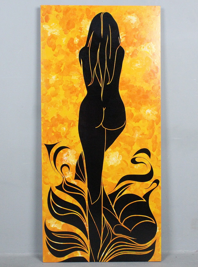 Unbekannter Künstler, 'Eclosion', Acryl auf Holz, signiert.
