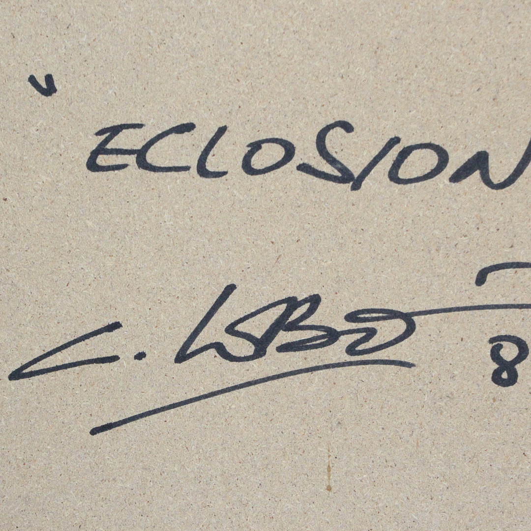 Unbekannter Künstler, 'Eclosion', Acryl auf Holz, signiert.