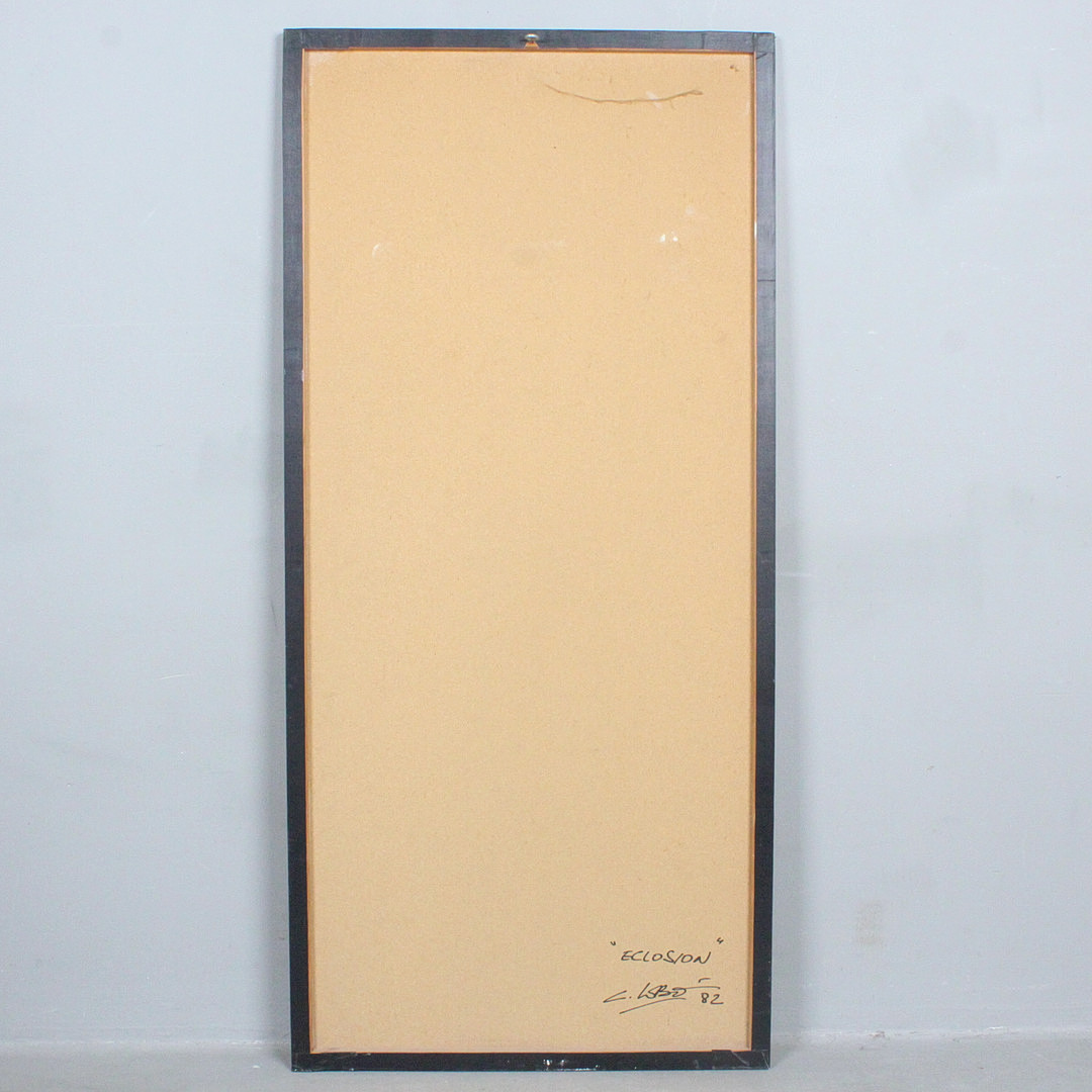 Unbekannter Künstler, 'Eclosion', Acryl auf Holz, signiert.