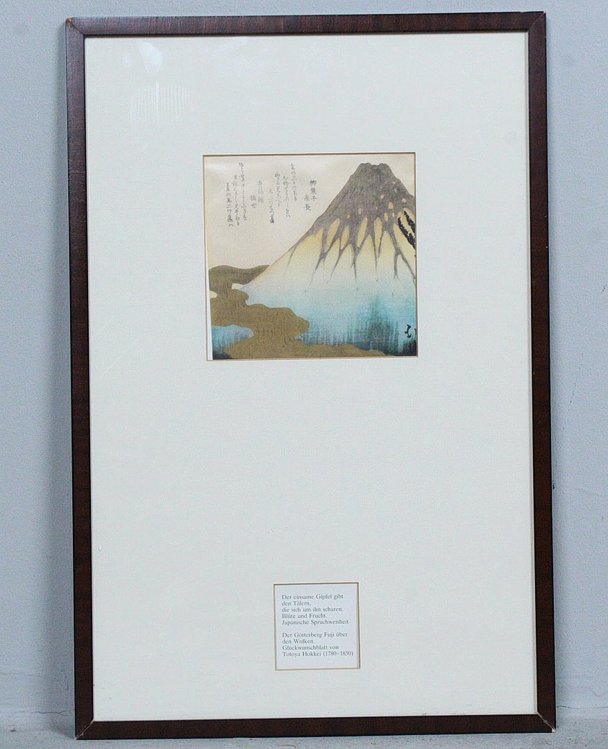 TOTOYA HOKKEI (1780-1850). Druck, '' Der Götterberg Fuji über den Wolken '' gerahmt.