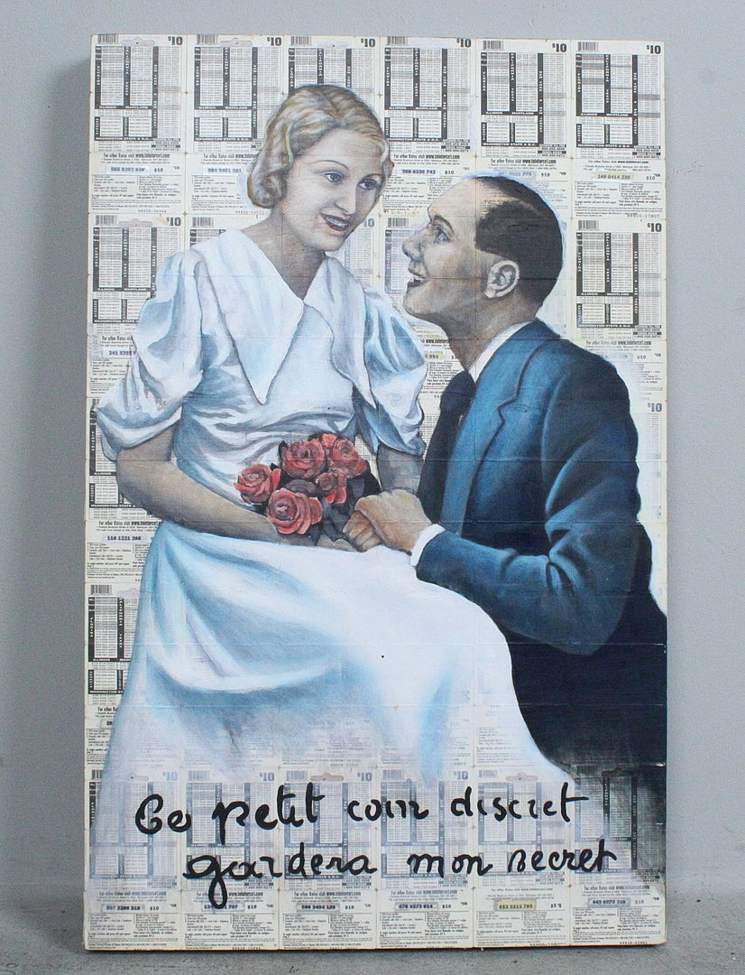 Unbekannter Künstler, Mischtechnik auf Holz, 'Das Brautpaar', 2005.