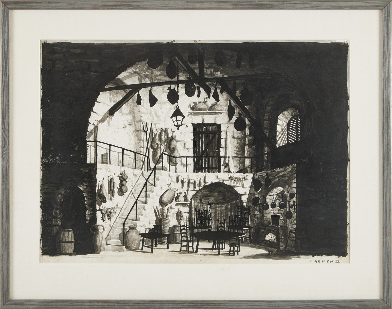 JEAN-PIERRE PONNELLE (1932-1988). ''Carmen II'', gouache, monogam signerad -72.