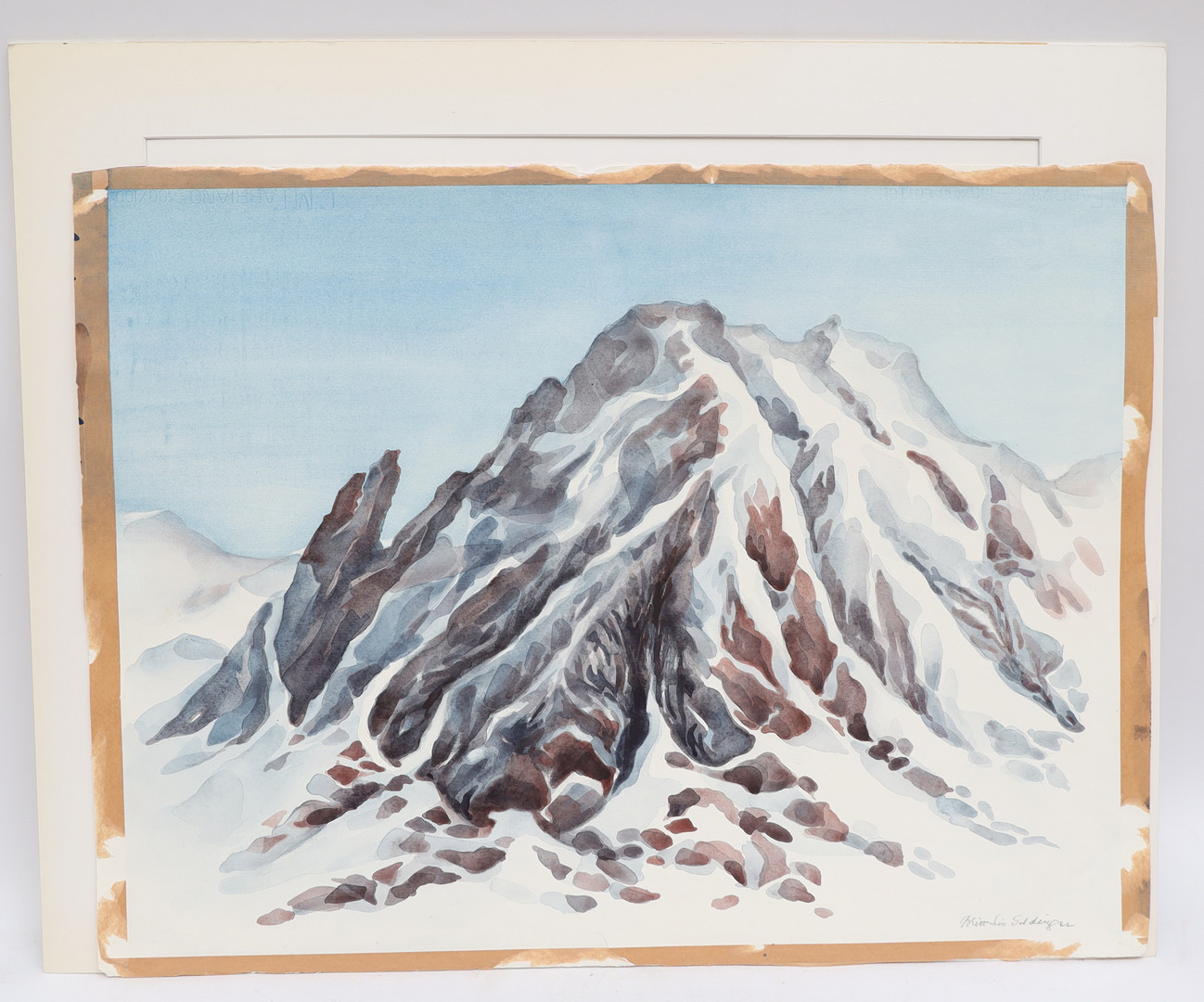 BRITT-LIZ SELDINGER. Berg, akvarell, signerad.