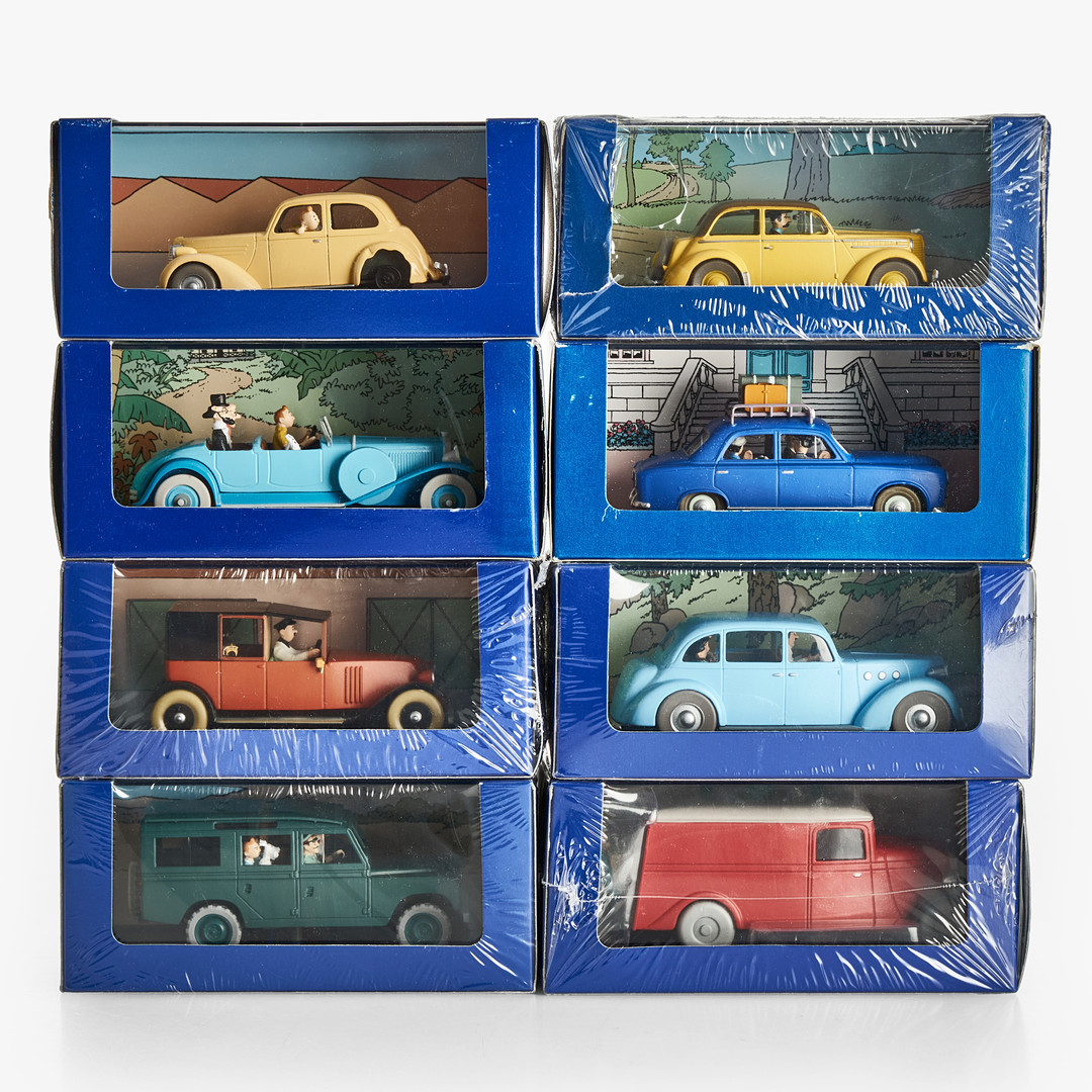 TINTIN. Samlarfigurer, 8 st, Hergé / Moulinsart, tidigt 2000-tal.