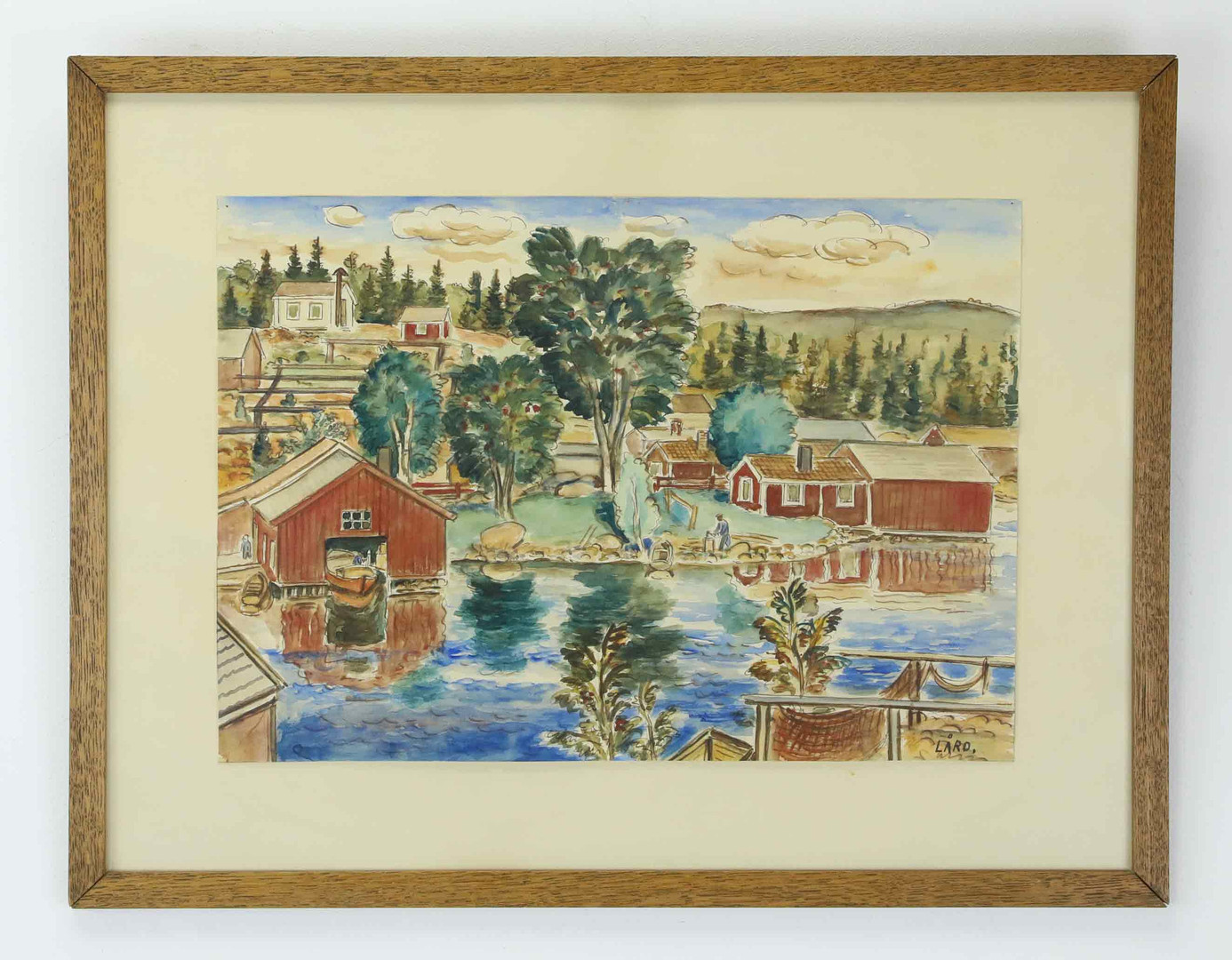 JOHAN GOTTFRID LÅRD (1895-1981). akvarell, Kråkön, signerad, daterad 1940.