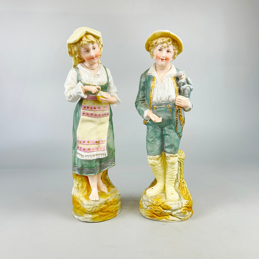 TWO BISQUE FIGURES.