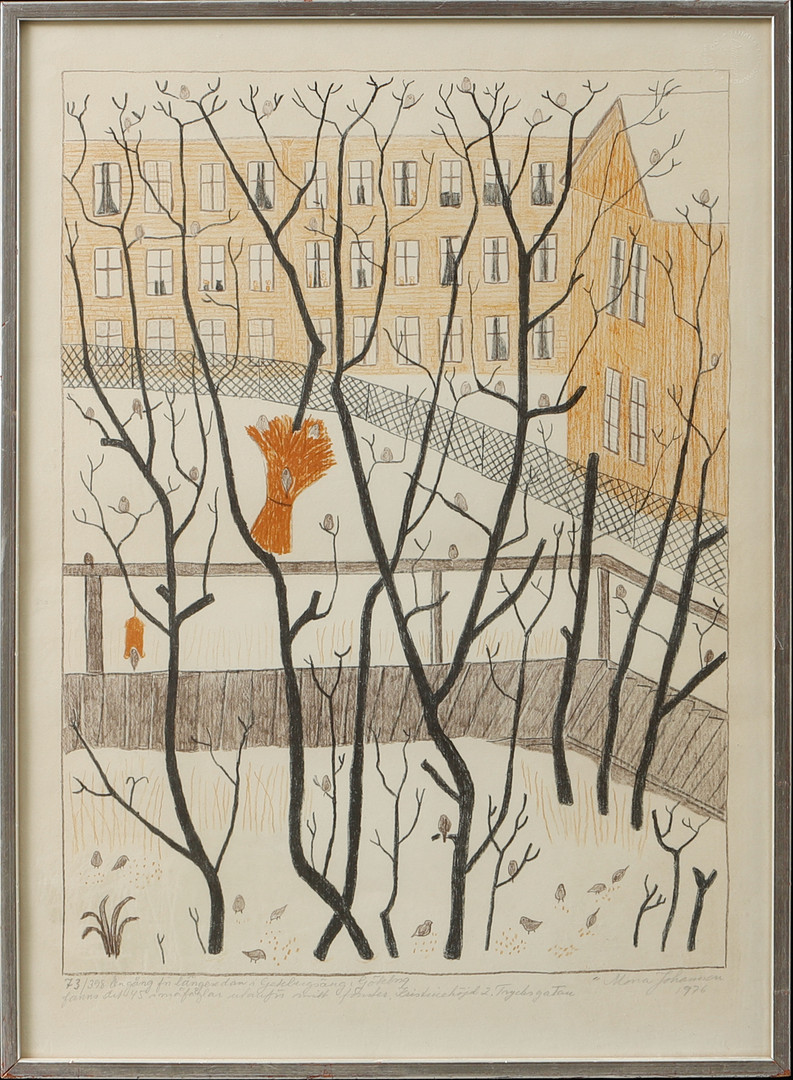 MONA JOHANSSON. Motiv från Getebergsäng, litografi, signerad och numrerad 73/398.