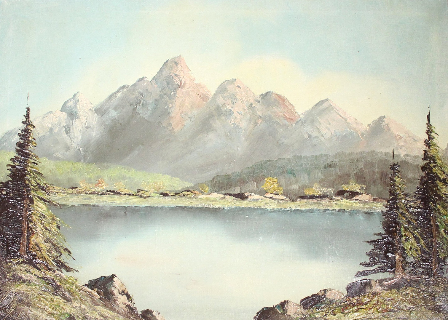 WILLI HABERER. 'Bergsee', Öl auf Leinwand.