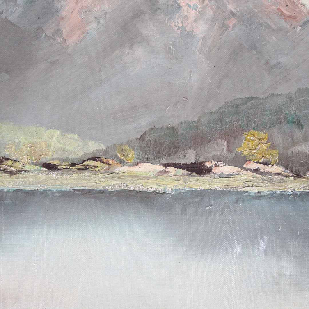 WILLI HABERER. 'Bergsee', Öl auf Leinwand.