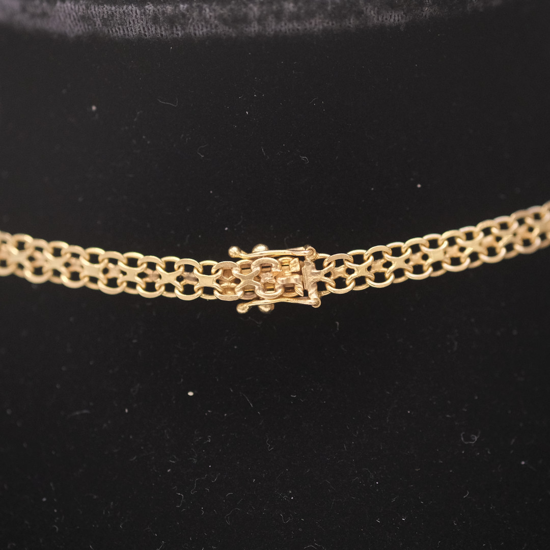 COLLIER, DOSERAD X-LÄNK, 18K GULD.
