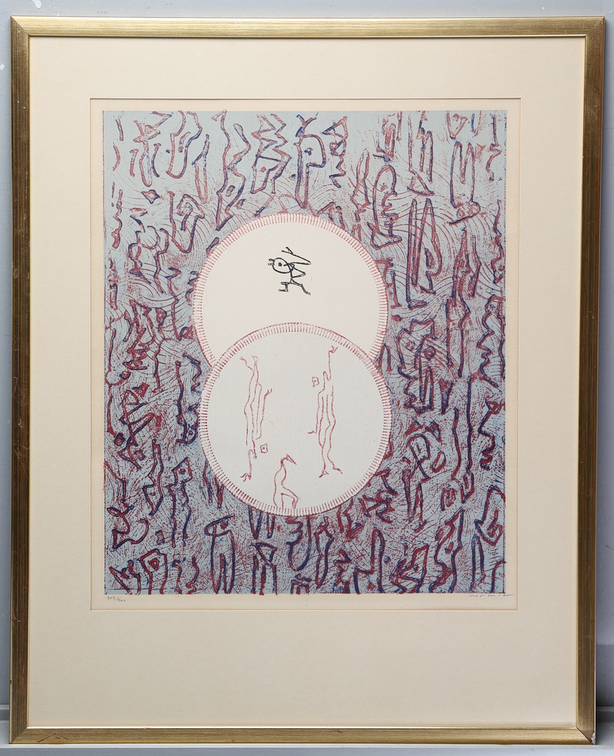 MAX ERNST. “Grand palais”, litografi i färg, signerad, 109/500.