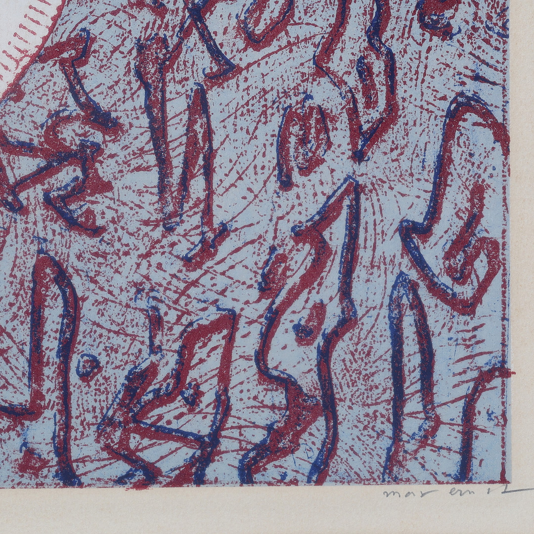 MAX ERNST. “Grand palais”, litografi i färg, signerad, 109/500.