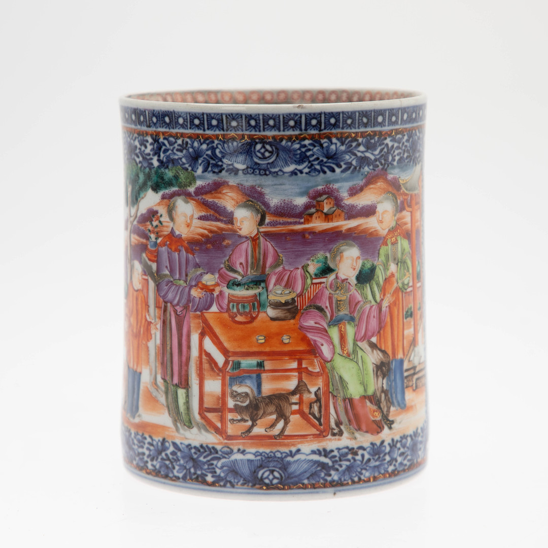Bierkrug mit Mandarin, Exportware, Kanton, China, 18. Jh.