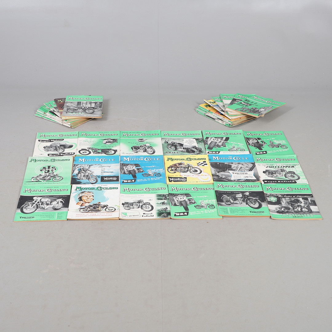 A QUANTITY OF MID CENTURY AND OTHER MOTORCYCLE MAGAZINES.