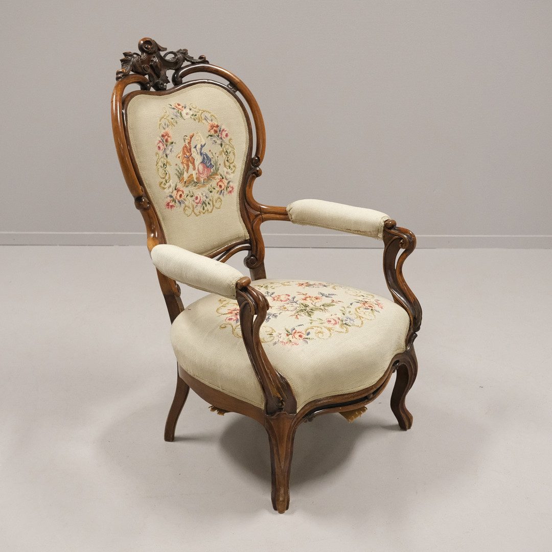 FÅTÖLJ, NYROKOKO, 1800/1900-TAL.