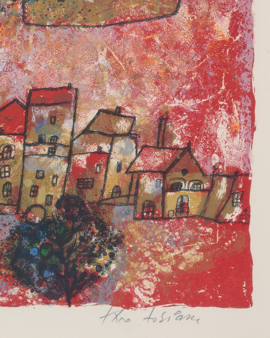 THEO TOBIASSE. Färglitografi, Figurscen signerad, numrerad E.A 3/30, 1927-2012.