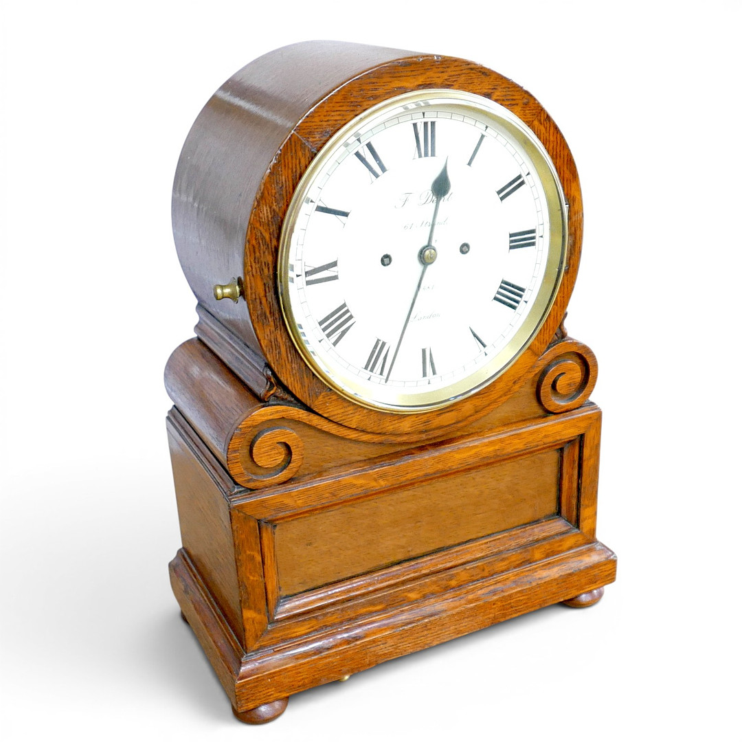 F. DENT, LONDON, 19TH CENTURY OAK CASED BRACKET CLOCK.