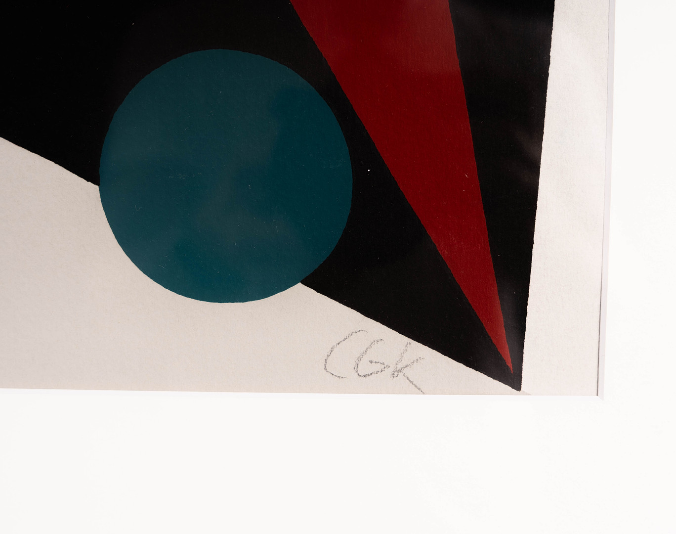 CLAES-GÖRAN KALRSSON. Färgserigrafi, "Havet" signerad, numrerad 160/200, geometrisk komposition.