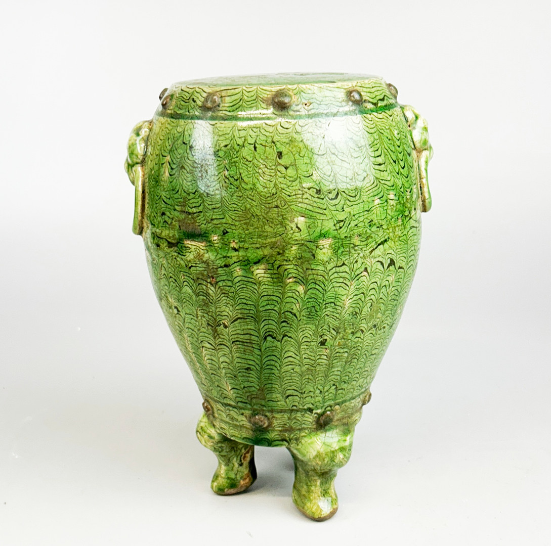 CHINESE CERAMIC DRUM.