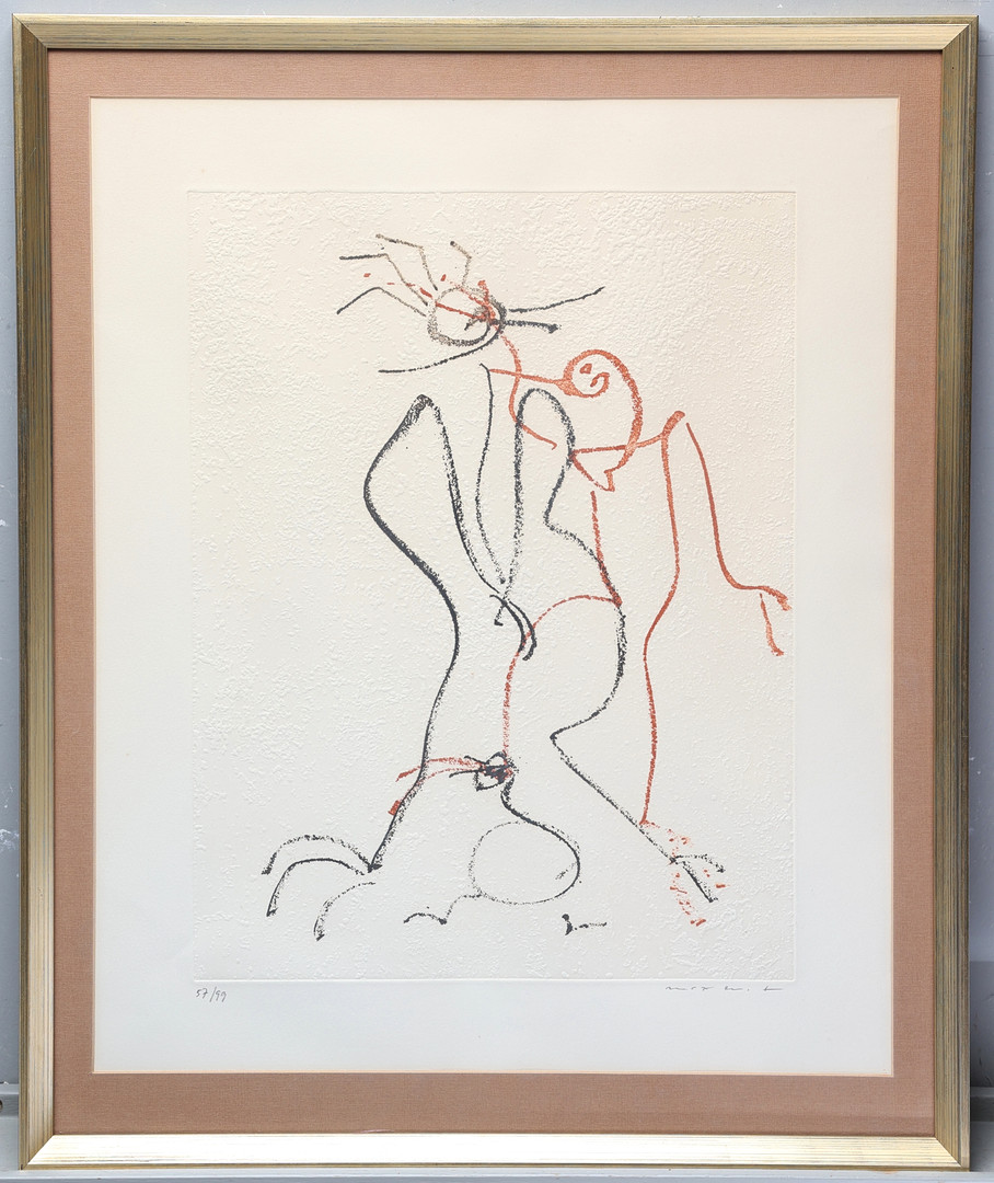MAX ERNST, "Liebespaar", litografi, signerad, Max Ernst, numrerad 57/99.