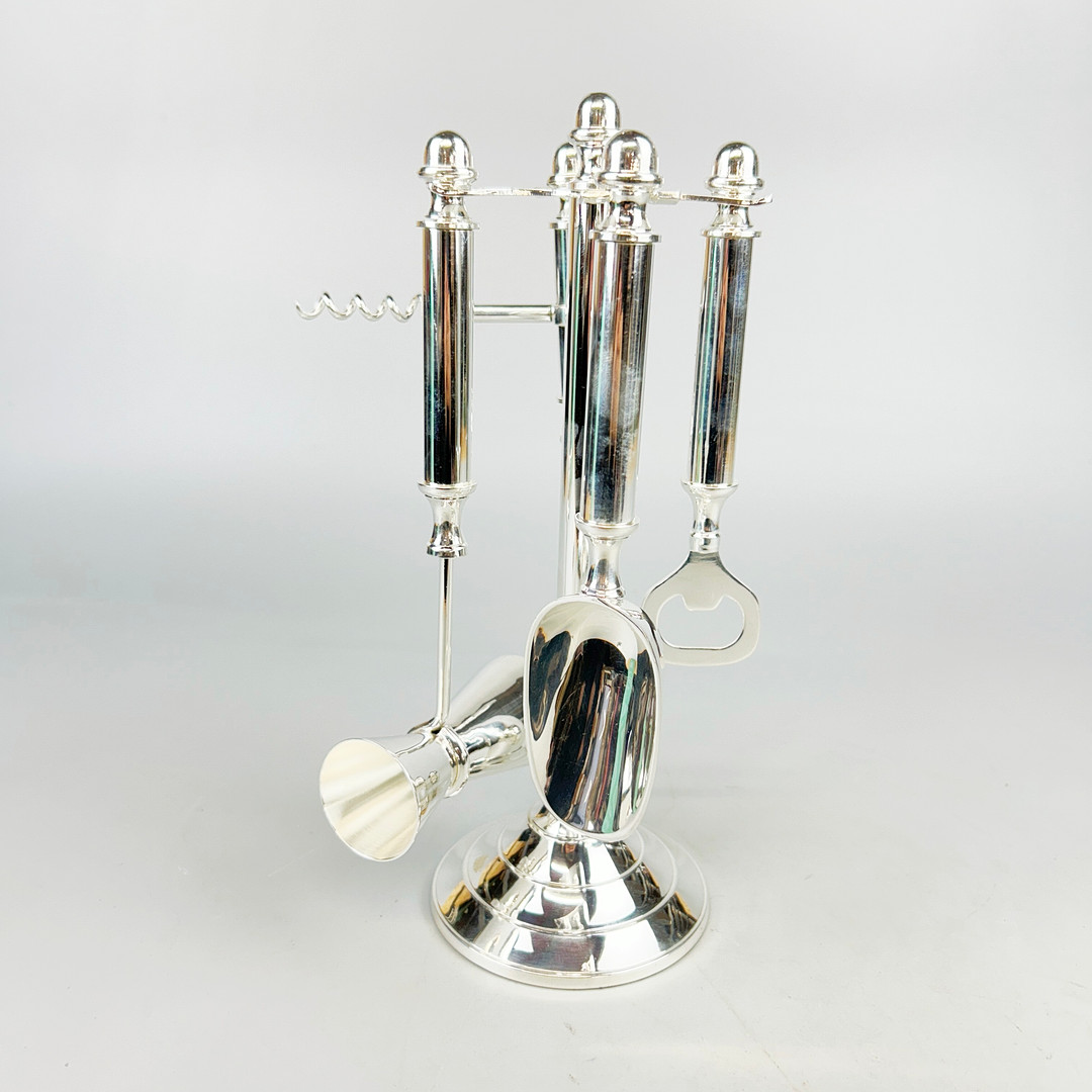 SILVER PLATED BAR TOOLS.