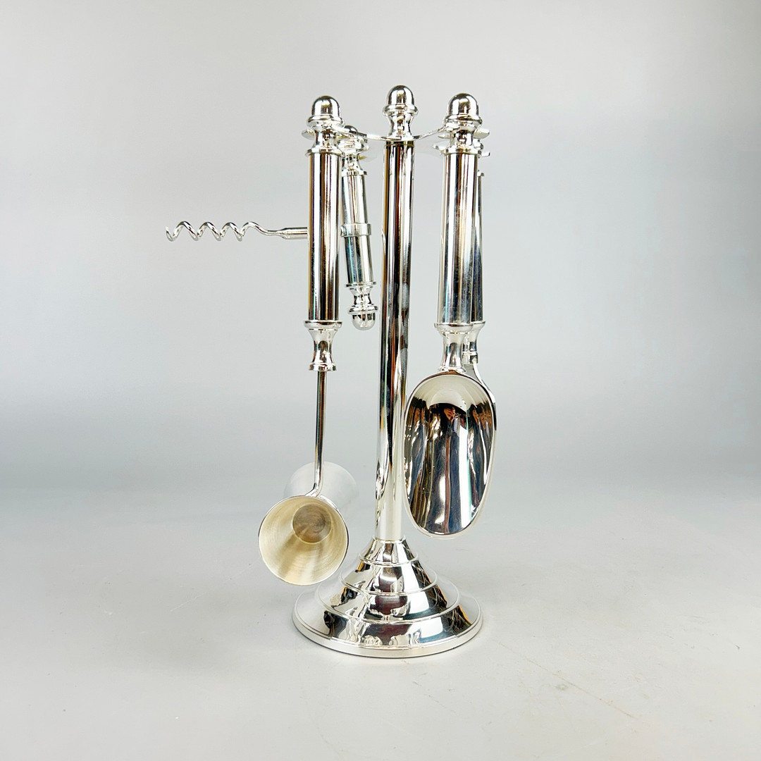 SILVER PLATED BAR TOOLS.