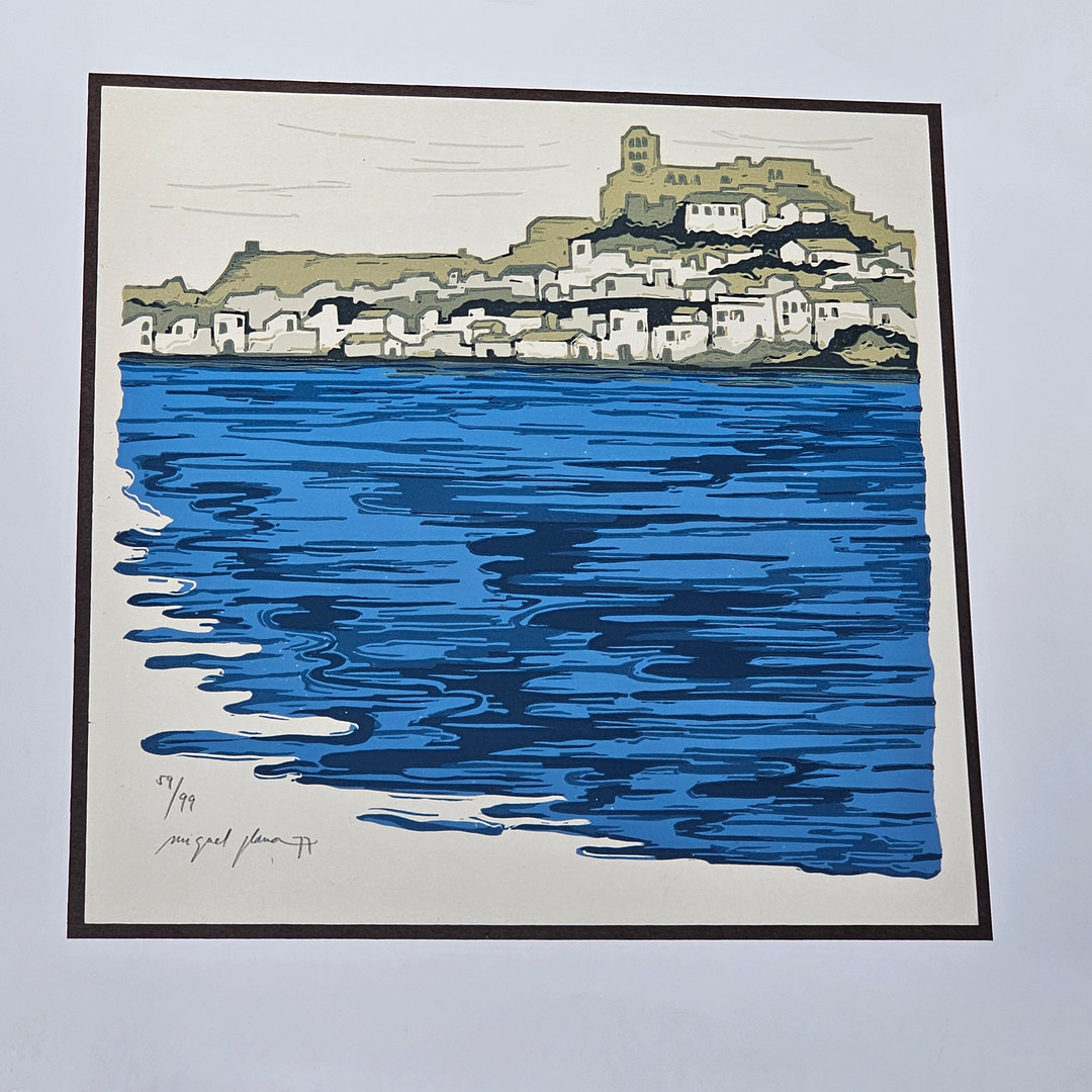 MIQUEL PLANA I CORCÓ (1943-2012). Pareja de paisajes, dos linóleos sobre papel.