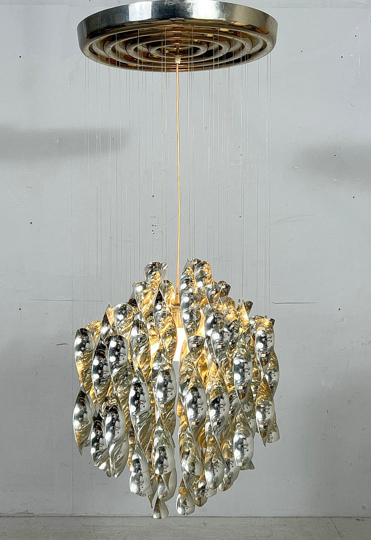 Mid Century Spiral Deckenlampe/Deckenleuchte/Ceiling Lamp von Verner Panton für Lüber AG, Modell: SP1, Deutschland, 1970er Jahre, frühes Exemplar.