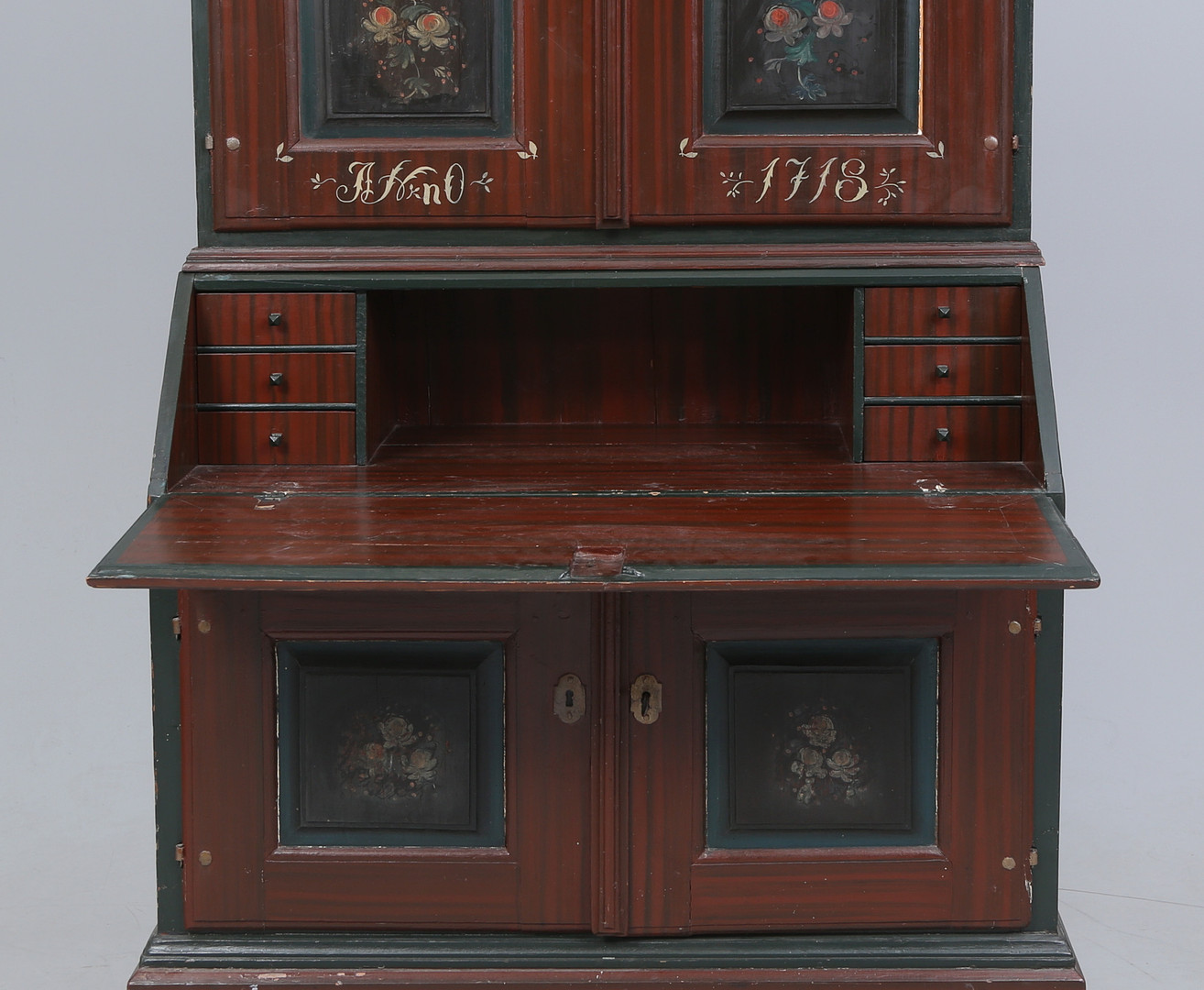 SKÅP, allmoge, bemålat, 1800-tal.
