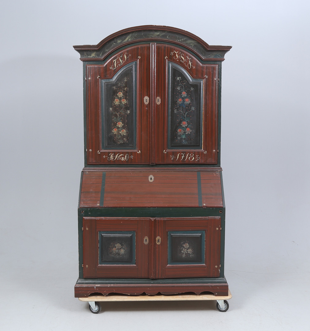 SKÅP, allmoge, bemålat, 1800-tal.
