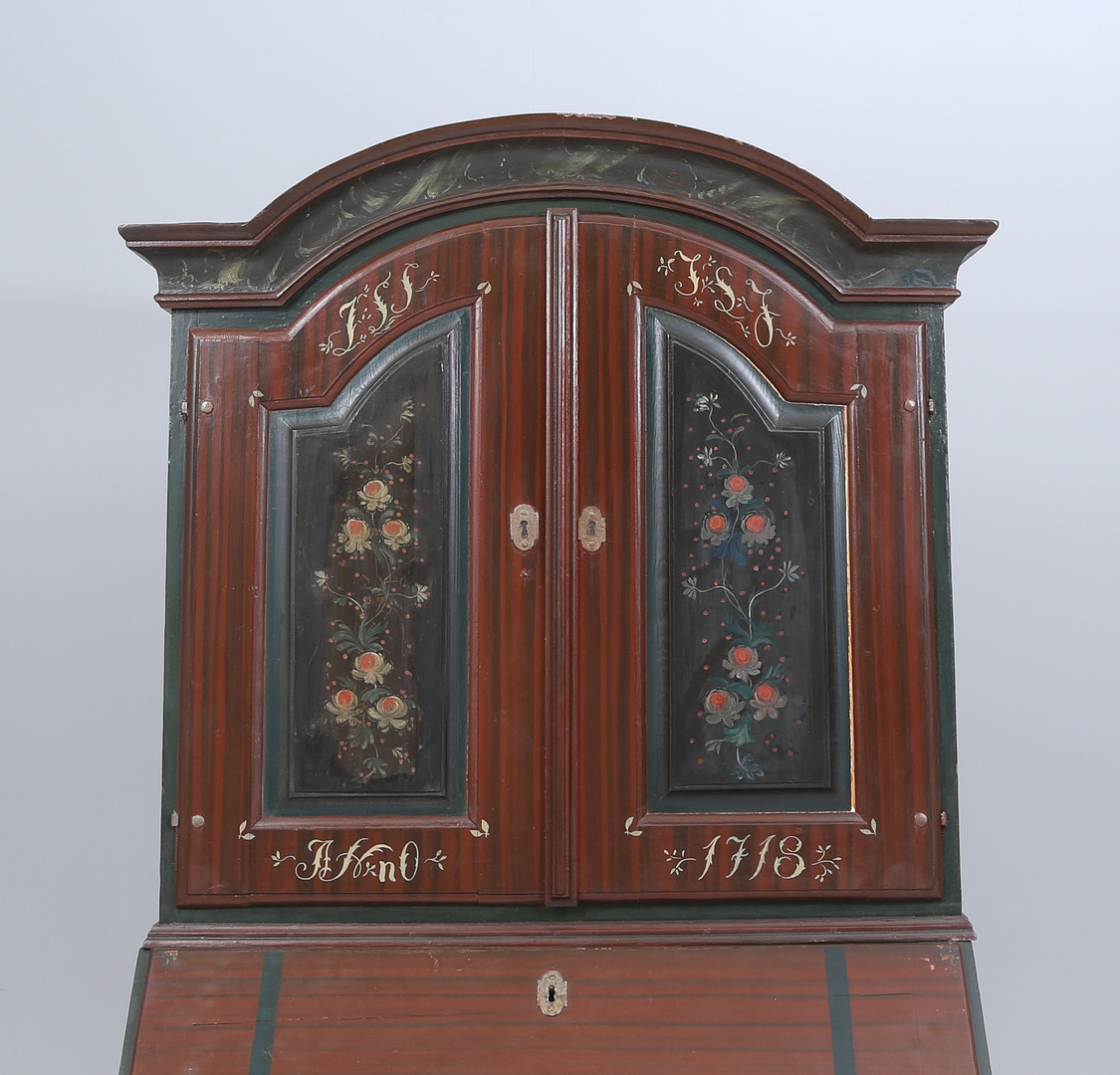 SKÅP, allmoge, bemålat, 1800-tal.