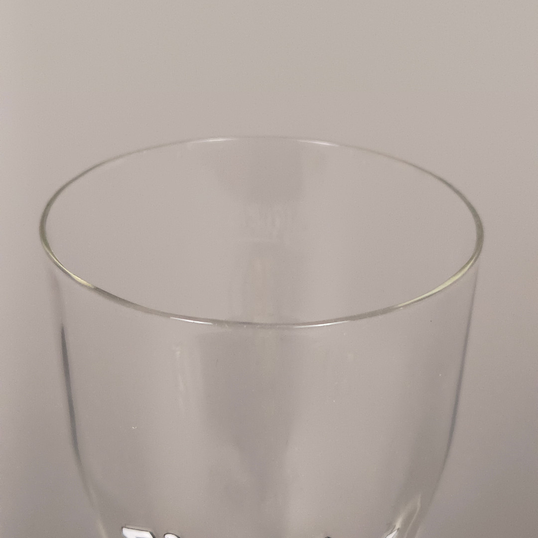 Bierglas / Pilstulpe "SIEGTAL PILSNER" - 20. Jh., Klarglas mit Emaillemalerei.