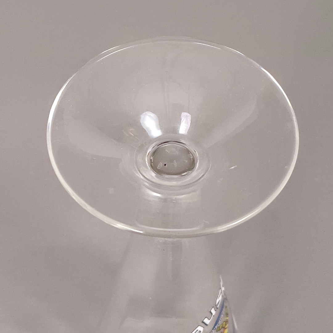 Bierglas / Pilstulpe "SIEGTAL PILSNER" - 20. Jh., Klarglas mit Emaillemalerei.