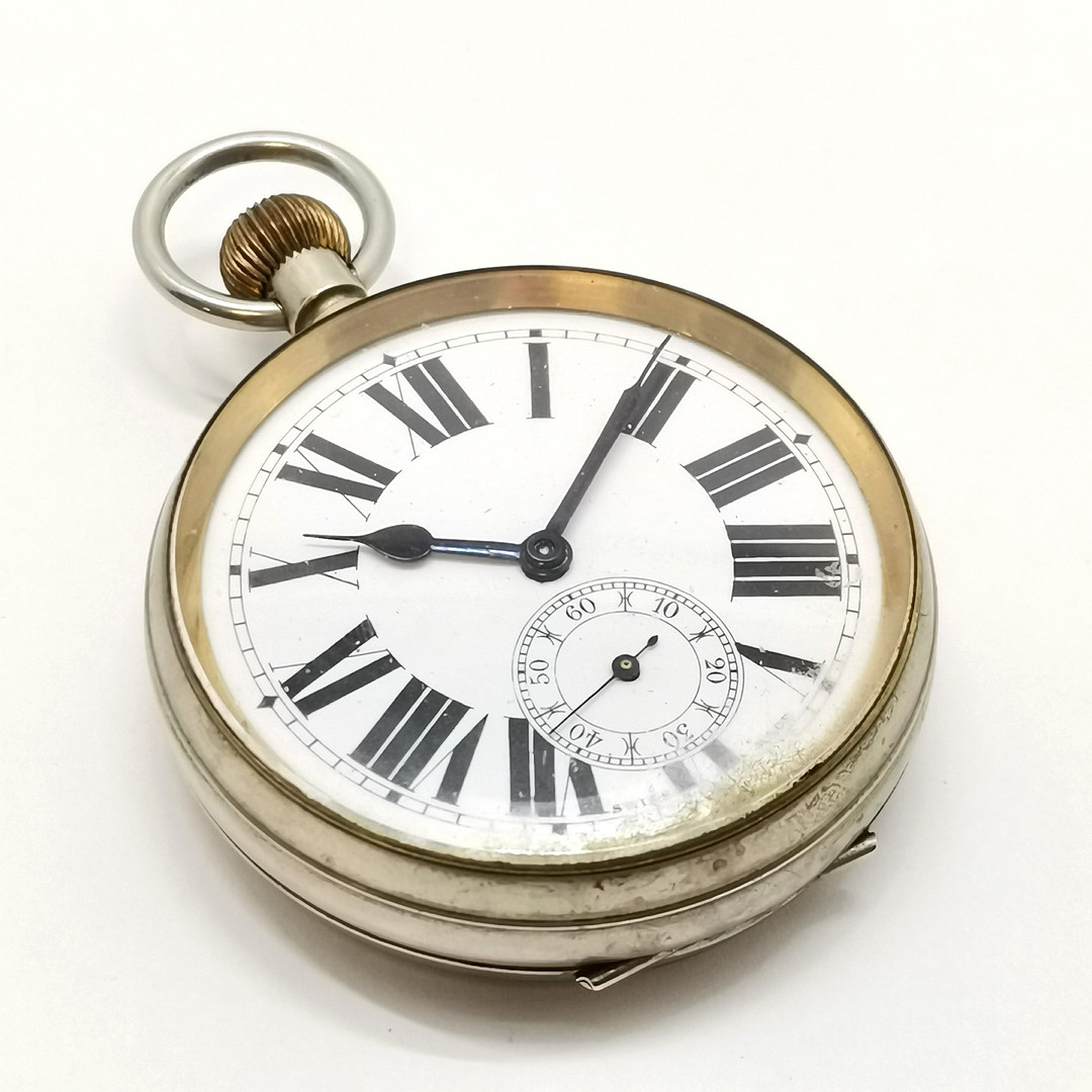 ANTIQUE GOLIATH NICKEL CASED POCKET WATCH - REPAIRS.