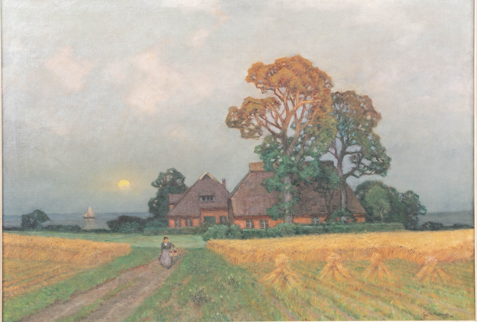 GEORG MICHAEL MEINZOLT (1863-1948). Sommerabend an der Ostsee.