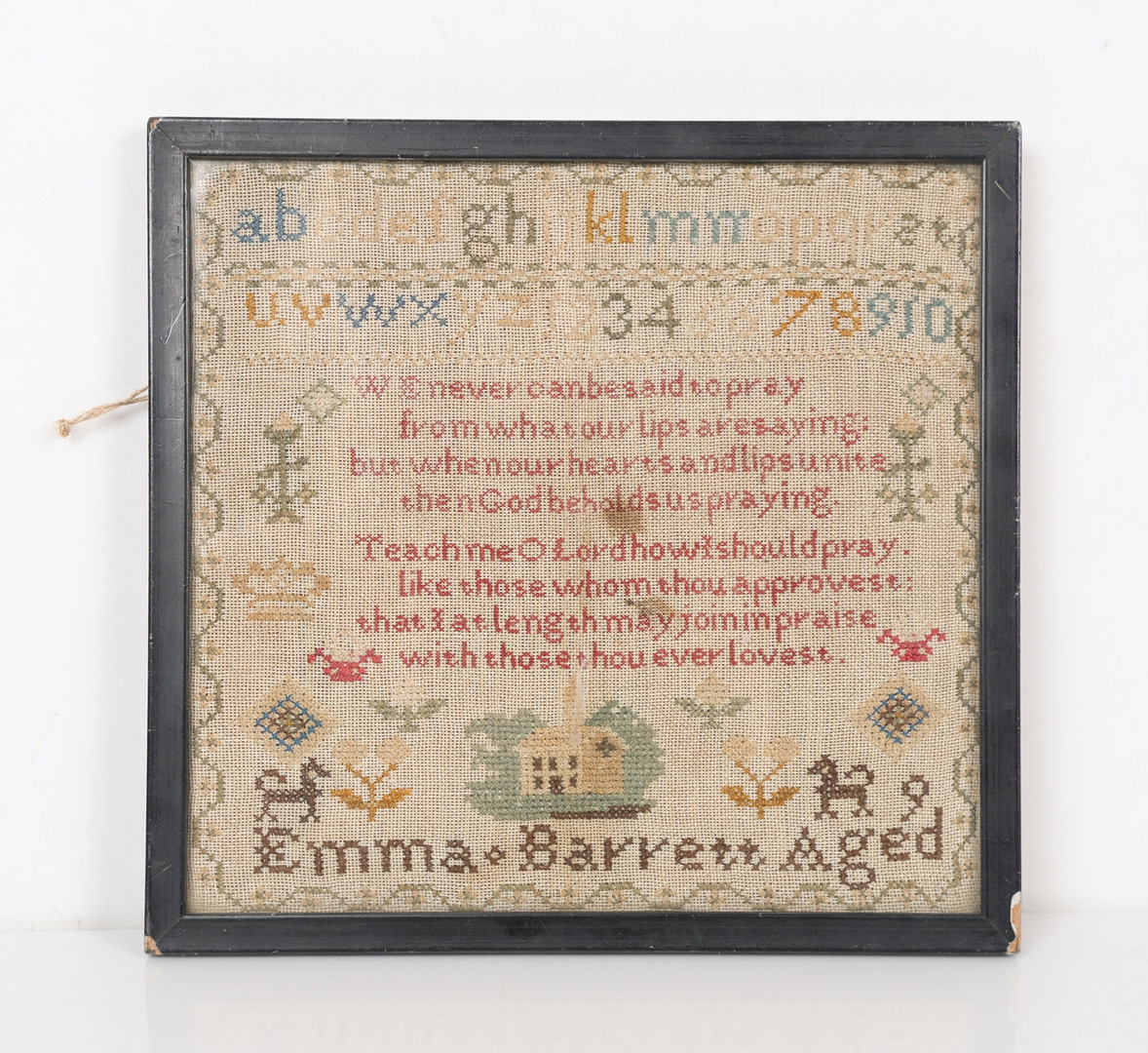 A 19TH-CENTURY NEEDLEWORK SAMPLE.