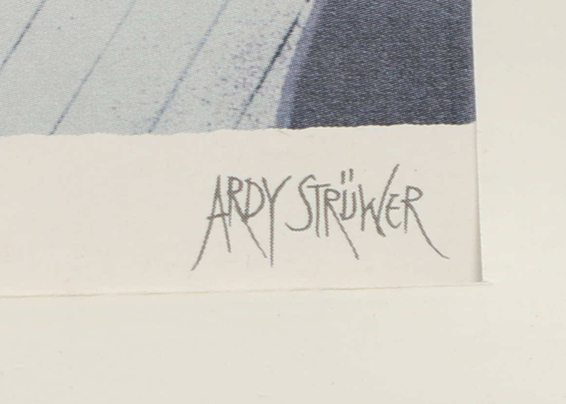 ARDY STRÜWER. Efter, Offsettryck, "New York rainbow piano", tryckt signatur, 1900-tal.