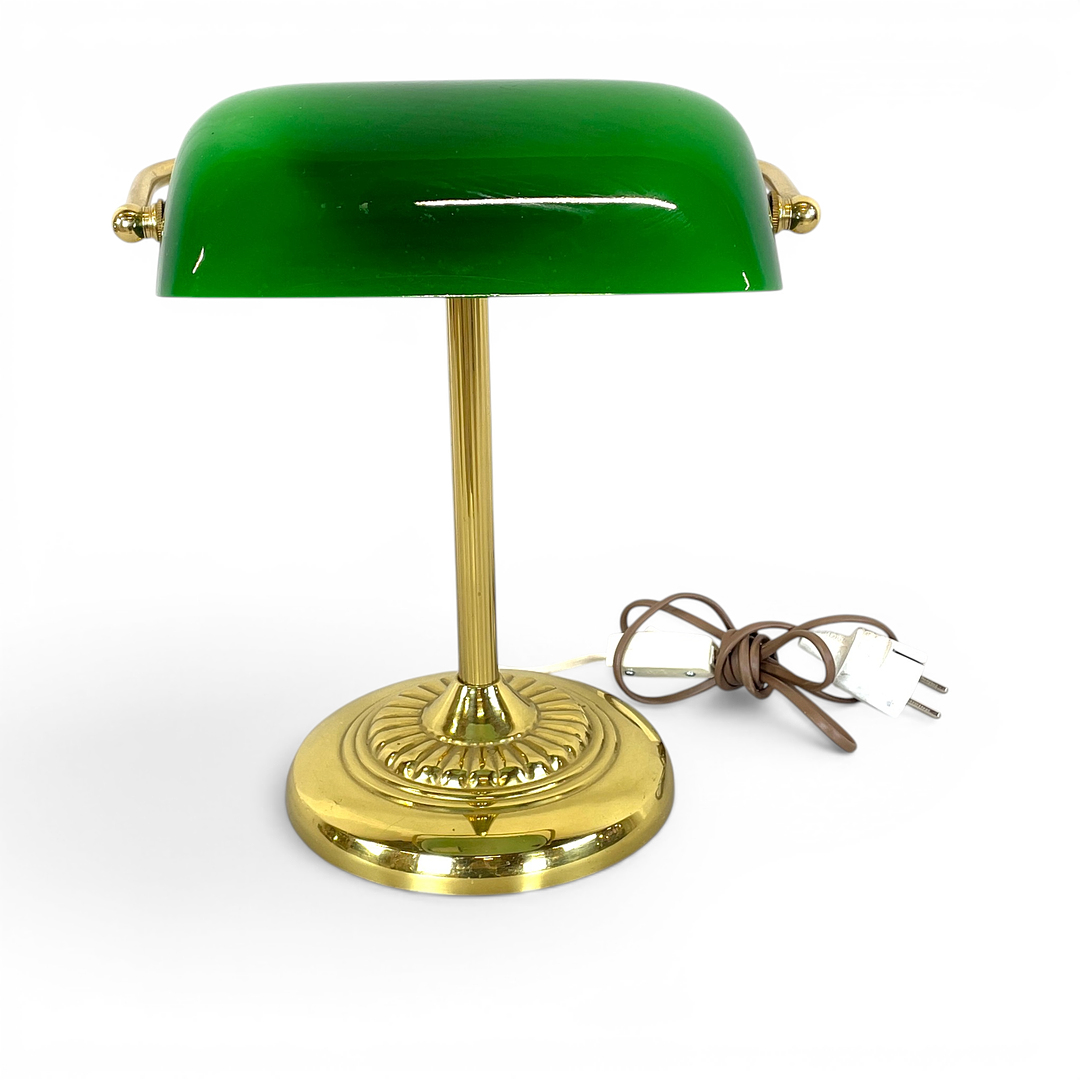 BORDSLAMPA, s.k. bankirlampa, metall & glas, IKEA, 2000-tal.